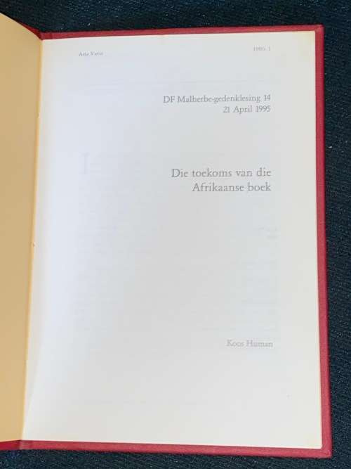 D.F. MALHERBE GEDENKLESSING NR. 14 DEUR KOOS HUMAN UNIVERSITEIT VAN DIE ORANJE-VRYSTAAT