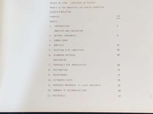 TABLE MOUNTAIN NATURE RESERVE WESTERN TABLE MASTER PLAN 1982