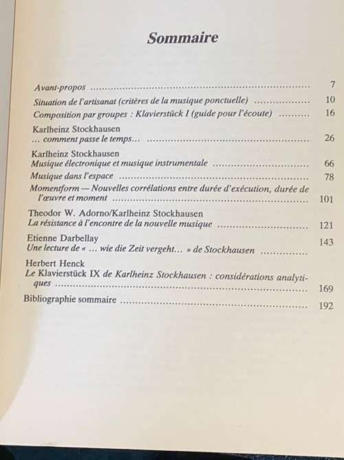 KARLHEINZ STOCKHAUSEN CONTRECHAMPS