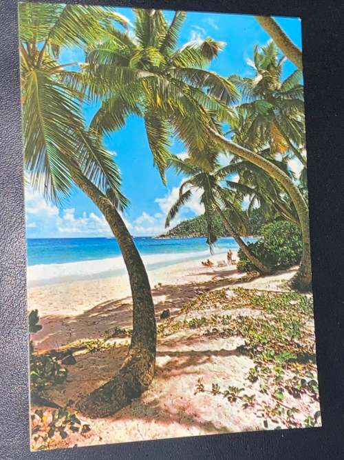 SEYCHELLES POSTCARD TO CAPE TOWN 1985