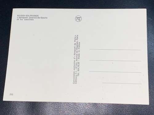 VINTAGE CHARLES DE GAULLE AIRPORT POSTCARD