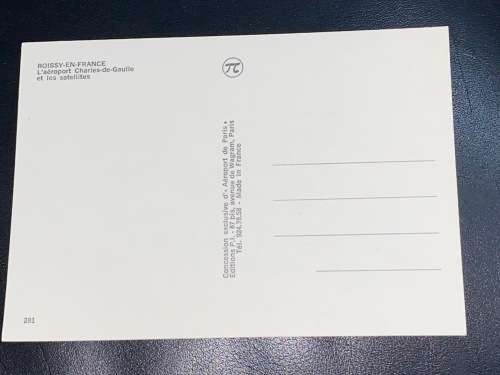 VINTAGE CHARLES DE GAULLE AIRPORT POSTCARD