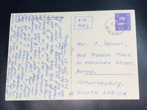 BODO NORWAY POSTCARD TO JOHANNESBURG 1976