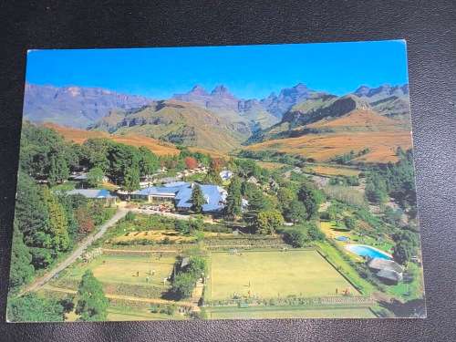 CATHEDRAL PEAK HOTEL WINTERTON NATAL POSTCARD TO FISHHOEK 1991