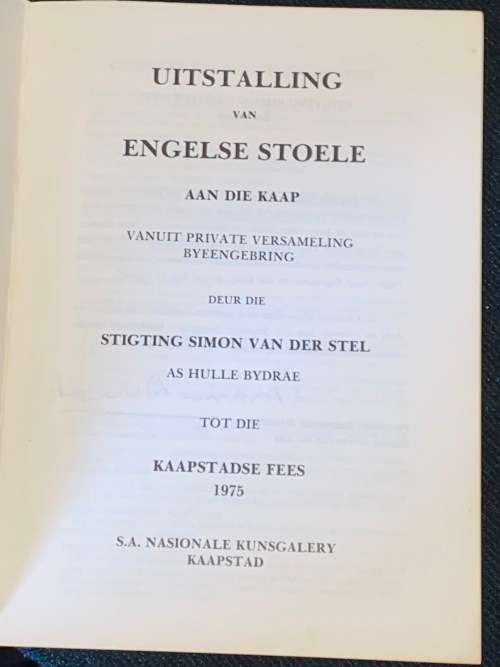 THE ENGLISH CHAIR AT THE CAPE CPE TOWN FESTIVAL 1975 SIMON VAN DER STEL FOUNDATION
