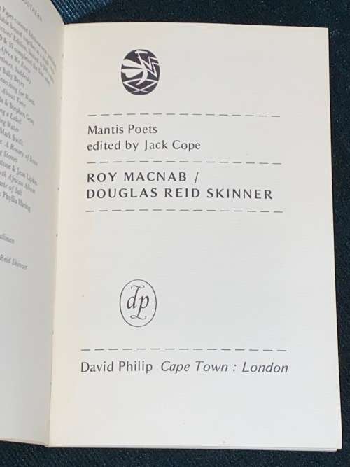 ROY MACNAB / DOUGLAS REID SKINNER MANTIS POETS
