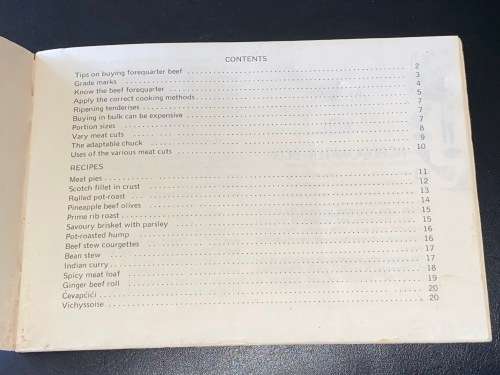 MEAT BOARD BE WISE WITH FOREQUARTER  RECIPE BOOK