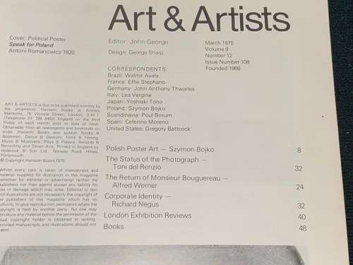 ART AND ARTISTS MARCH 1975