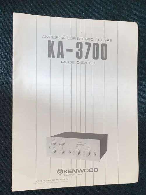KENWOOD STEREO AMPLIFIER BOOKLET