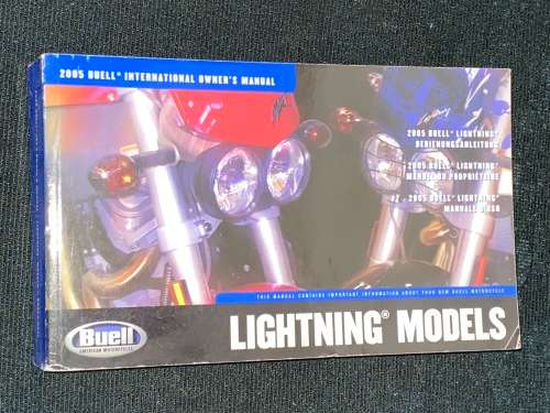 2005 BUELL LIGHTNING MODELS INTERNATIONAL OWNER`S MANUAL