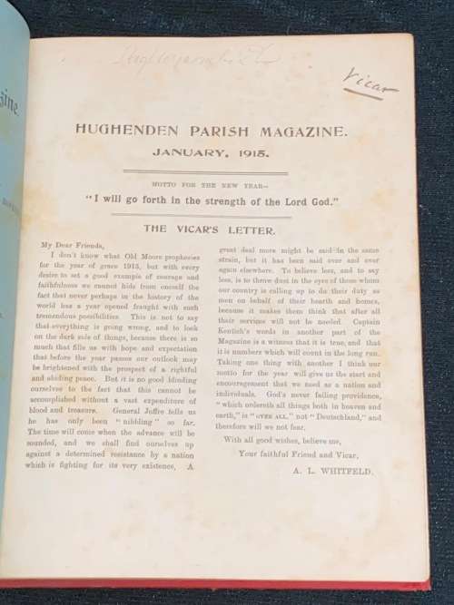HUGHENDEN PARISH MAGAZINE & THE DAWN OF THE DAY 1915 BOUND TOGETHER