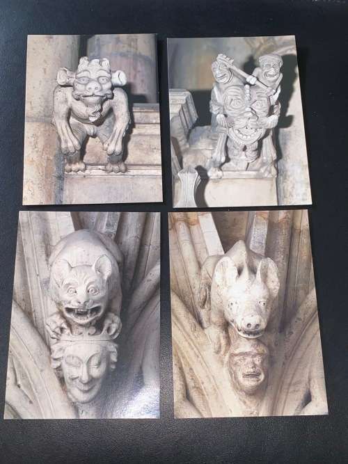 YORK MUNSTER 13TH CENTURY CARVING POSTCARD X 4