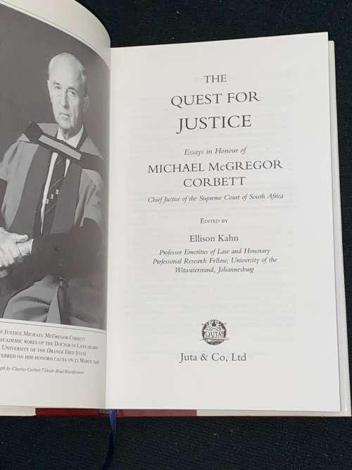 THE QUEST FOR JUSTICE EDITED BY ELLISON KAHN SIGNED