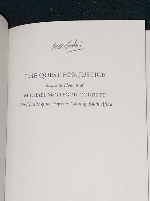 THE QUEST FOR JUSTICE EDITED BY ELLISON KAHN SIGNED