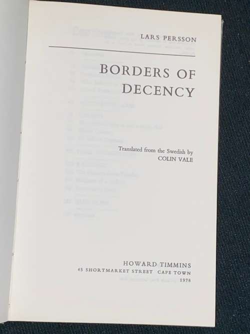 BORDERS OF DECENCY BY LARS PERSSON