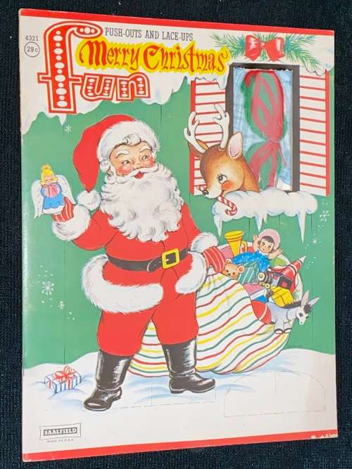 VINTAGE CHILDREN PUSH-OUTS AND LACE UPS MERRY XMAS FUN