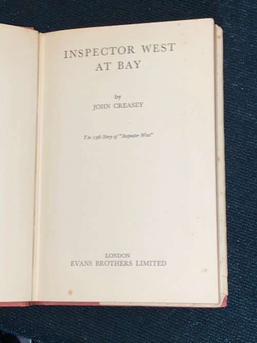 INSPECTOR WEST AT BAY BY JOHN CREASEY