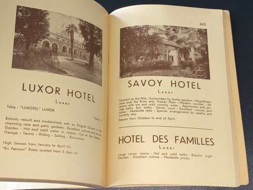EGYPT TOURIST GUIDE GENERAL INFORMATION ON TRAVELLING 1938