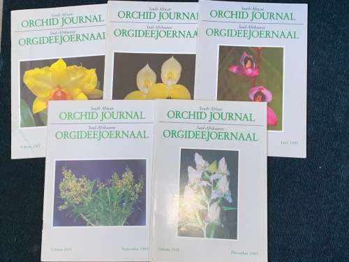 SOUTH AFRICAN ORCHID JOURNAL X 5 VOLUMES