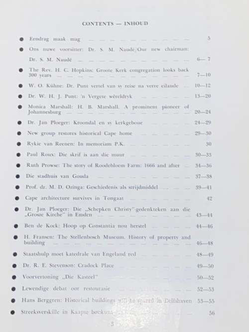 SIMON VAN DER STEL FOUNDATION BULLETIN 12 APRIL 1966