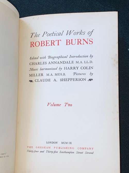THE POETICAL WORKS OF ROBERT BURNS VOLUME 2 1909