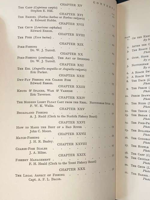 THE LONSDALE LIBRARY VOLUME IV FINE ANGLING FOR COARSE FISH 1930