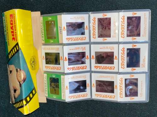 VINTAGE SOUVENIR FROM EGYPT 10 COLOR SLIDES OF EGYPTIAN MUSEUM ON KODAK FILM