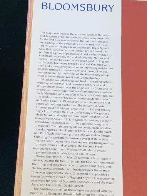 BLOOMSBURY THE ARTISTS, AUTHORS AND DESIGNERS BY THEMSELVES EDITED BY GILLIAN NAYLOR