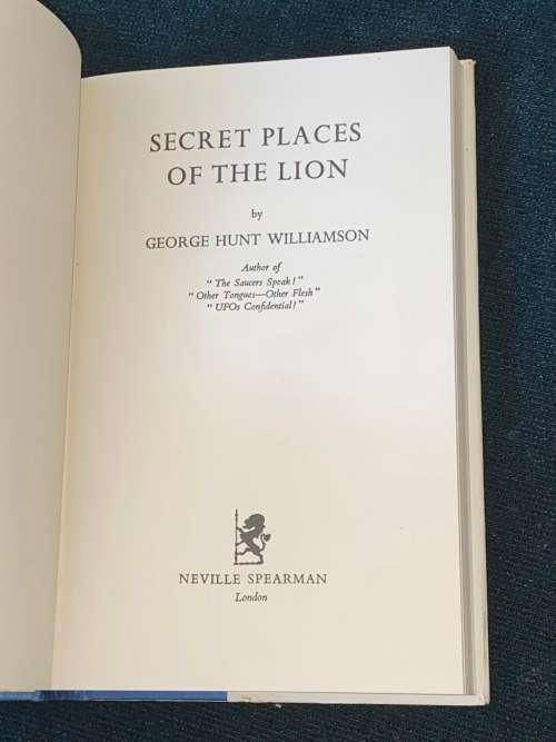 SECRET PLACES OF THE LION BY GEORGE HUNT WILLIAMSON