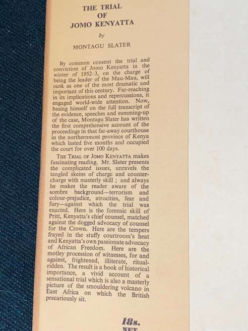 THE TRIAL OF JOMO KENYATTA AND ONE OTHER TITLE