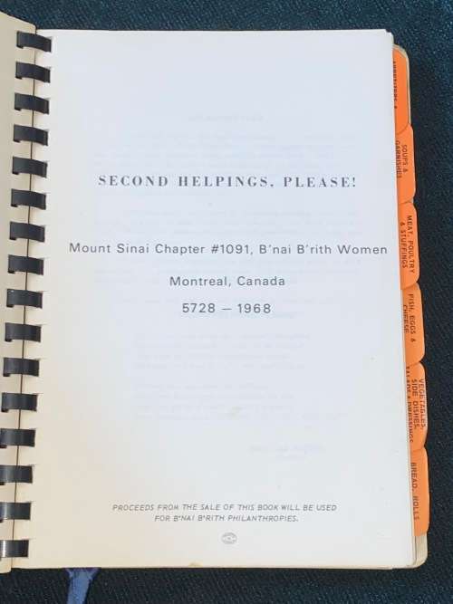 SECOND HELPINGS PLEASE! VINTAGE COOK BOOK 1968 1ST EDITION