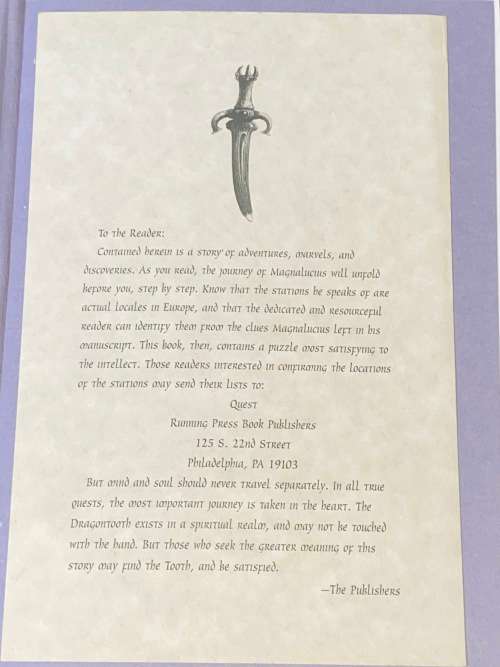QUEST: IN SEARCH OF THE DRAGONTOOTH BY MICHAEL GREEN