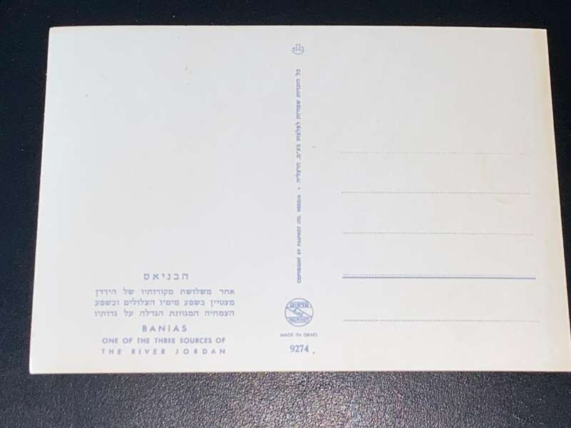 VINTAGE BANIAS RIVER ISRAEL POSTCARD