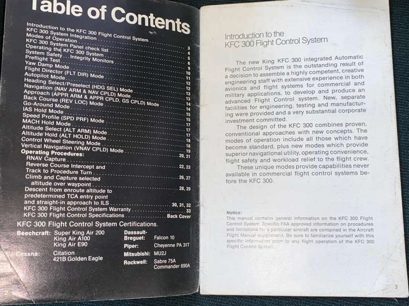 KING PILOT`S GUIDE KFC 300 FLIGHT CONTROL SYSTEM