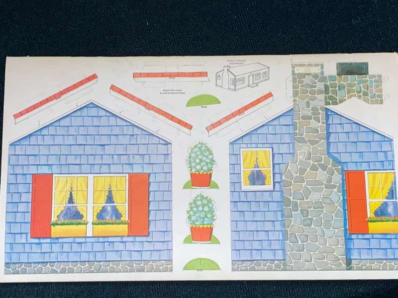 VINTAGE DOLL`S HOUSE COMPLETE HOUSE AND FURNITURE TO PUNCH OUT AND ASSEMBLE
