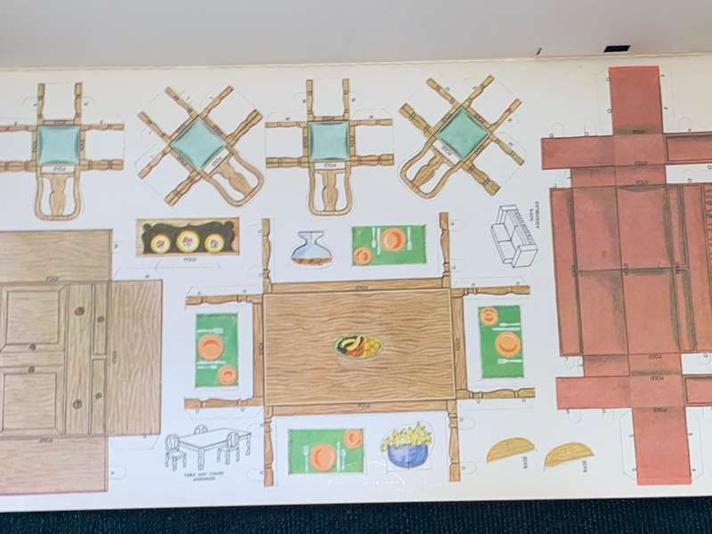 VINTAGE DOLL`S HOUSE COMPLETE HOUSE AND FURNITURE TO PUNCH OUT AND ASSEMBLE