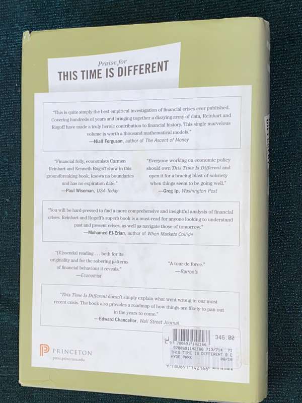 THIS TIME IS DIFFERENT EIGHT CENTURIES OF FINANCIAL FOLLY BY CARMEN M. REINHART