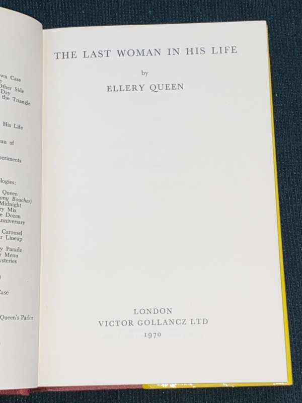 THE LAST WOMAN IN HIS LIFE BY ELLERY QUEEN