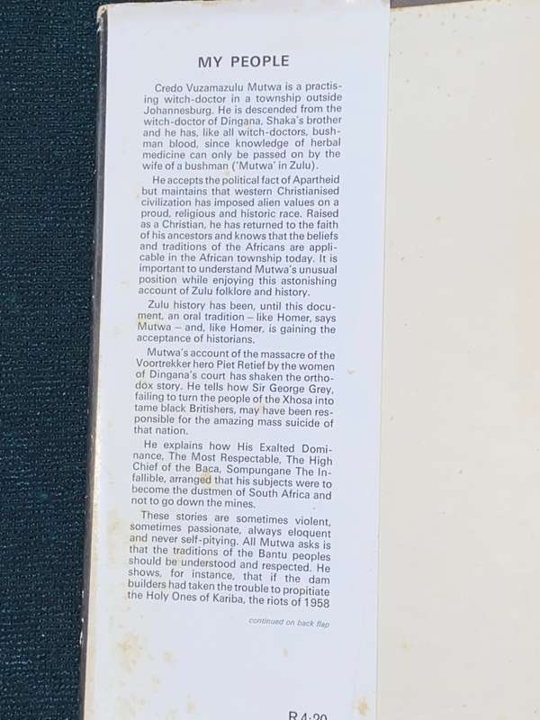 MY PEOPLE BY CREDO MUTWA WRITINGS OF A ZULU WITCHDOCTOR