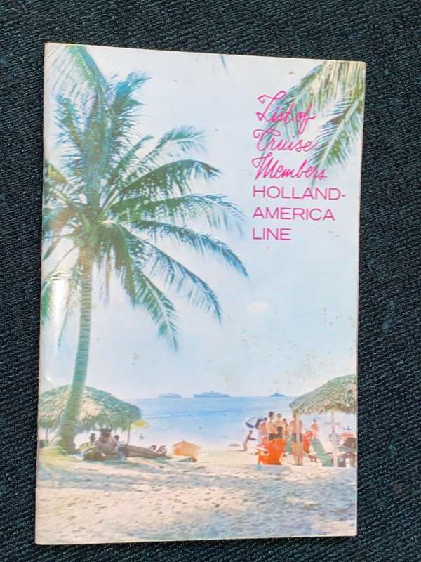 HOLLAND AMERICA LINE PASSENGER LIST 1966