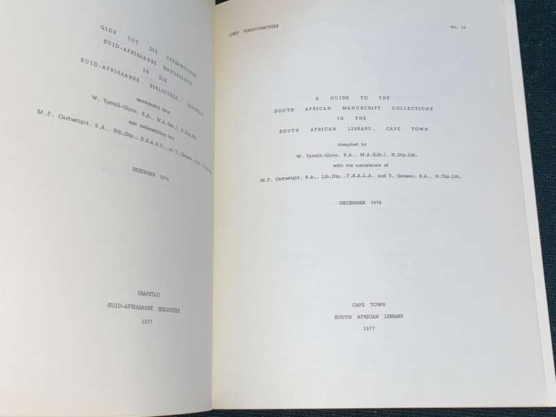 A GUIDE TO THE SOUTH AFRICAN MANUSCRIPT COLLECTIONS IN THE SOUTH AFRICAN LIBRARY CAPE TOWN