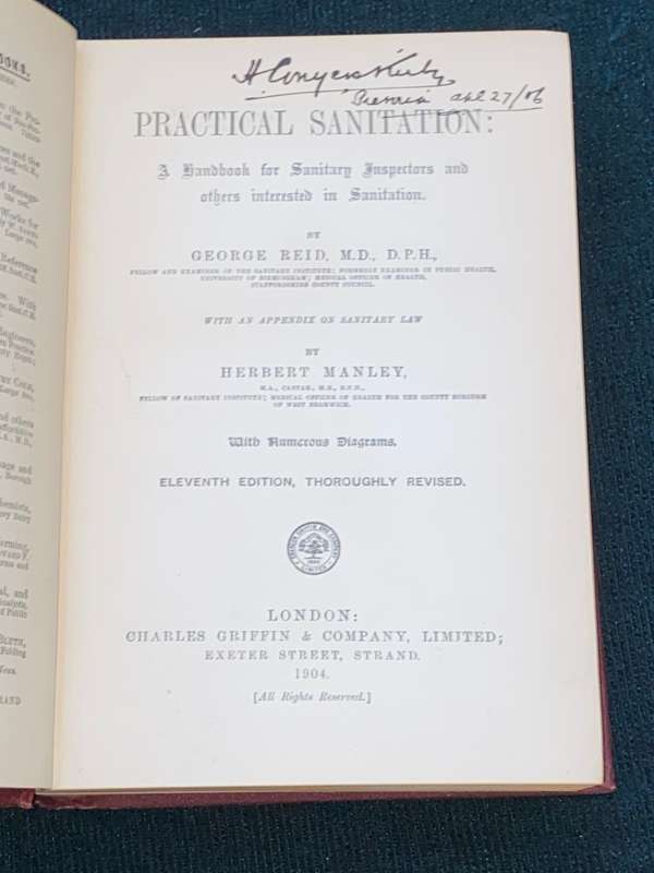 PRACTICAL SANITATION A HANDBOOK FOR SANITARY INSPECTORS BY HERBERT MANLEY 1904