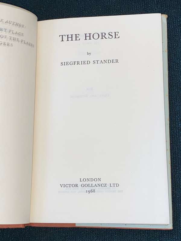 THE HORSE A NOVEL BY SIEGFRIED STANDER