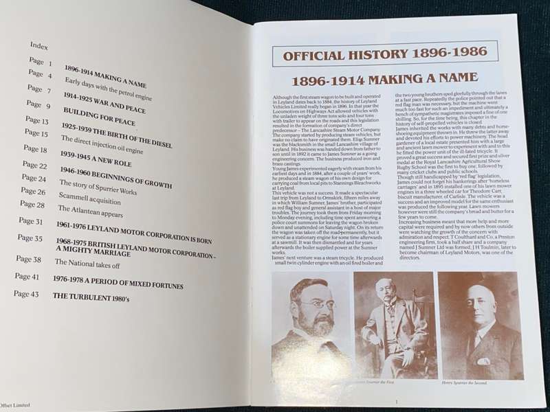 LEYLAND MOTORS LTD OFFICIAL HISTORY 1896-1986