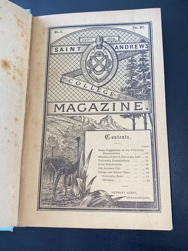 ST ANDREW`S COLLEGE MAGAZINE 1889-1892