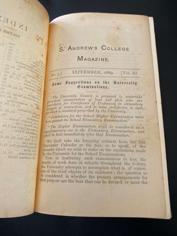 ST ANDREW`S COLLEGE MAGAZINE 1889-1892