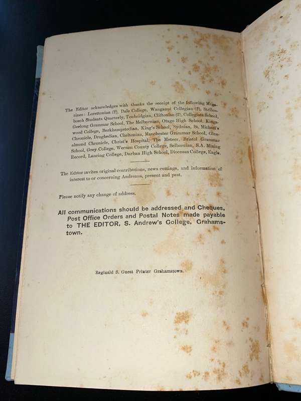 ST ANDREW`S COLLEGE MAGAZINE 1889-1892