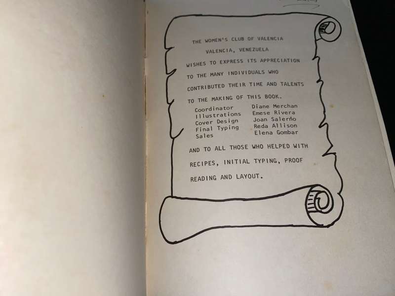 COOKBOOK WOMENS CLUB OF VALENCIA VENEZUELA