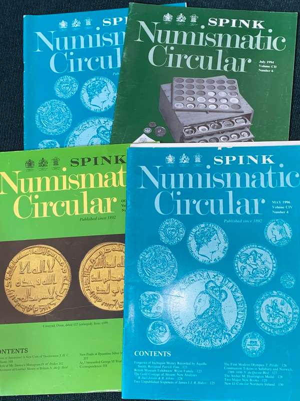 SPINK NUMISMATIC CIRCULAR X 4 1990`S