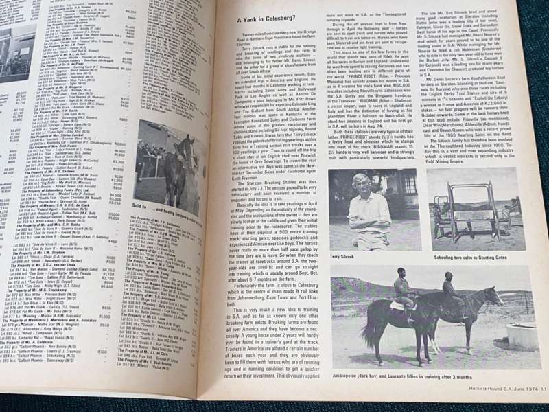 HORSE AND HOUND SOUTHERN AFRICA JUNE 1974